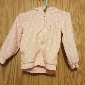 Pink and white polka dot jacket